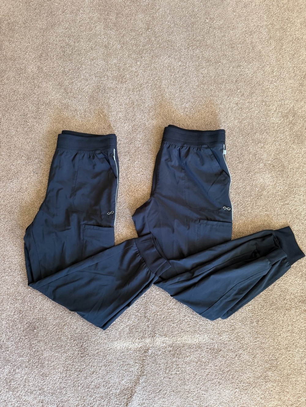 2 Pair Cherokee Infinity Women’s Scrub Jogger Pants Black Size Large Lot
